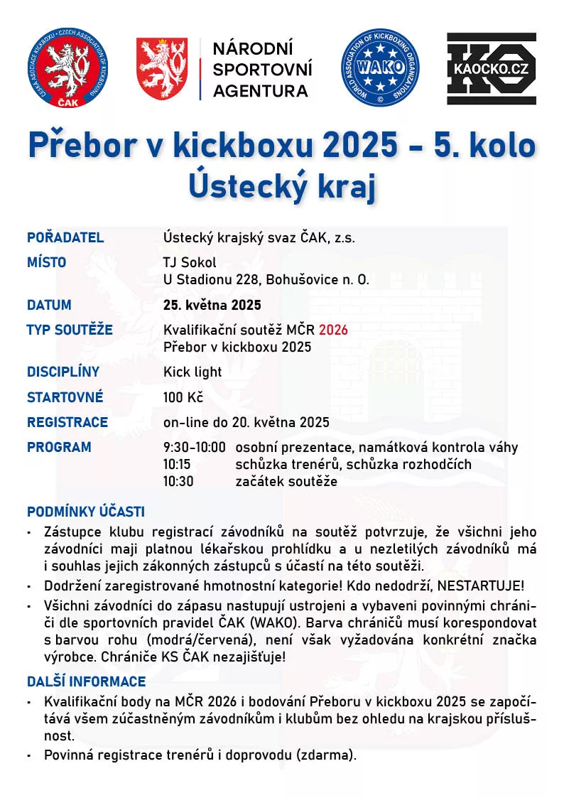 Přebor v kickboxu 2025 – 5. kolo
