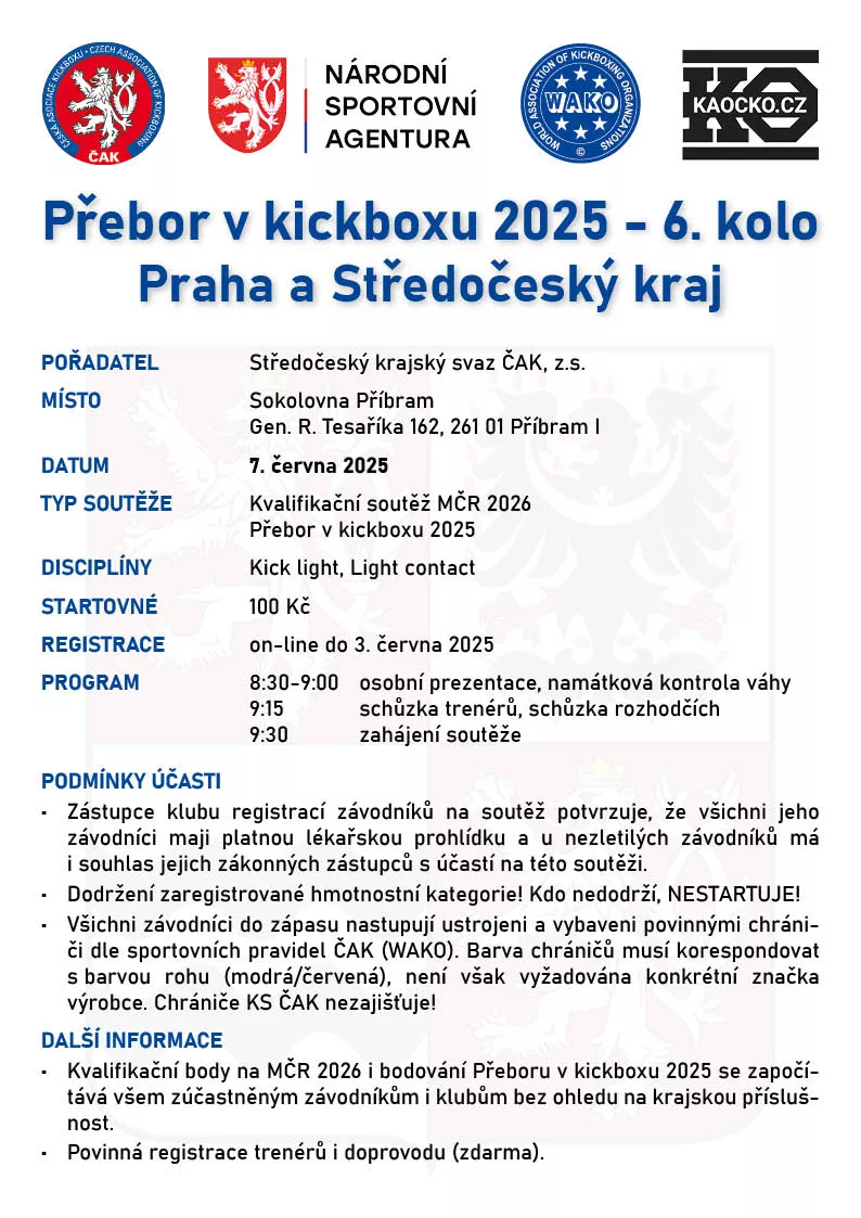 Přebor v kickboxu 2025 – 6. kolo