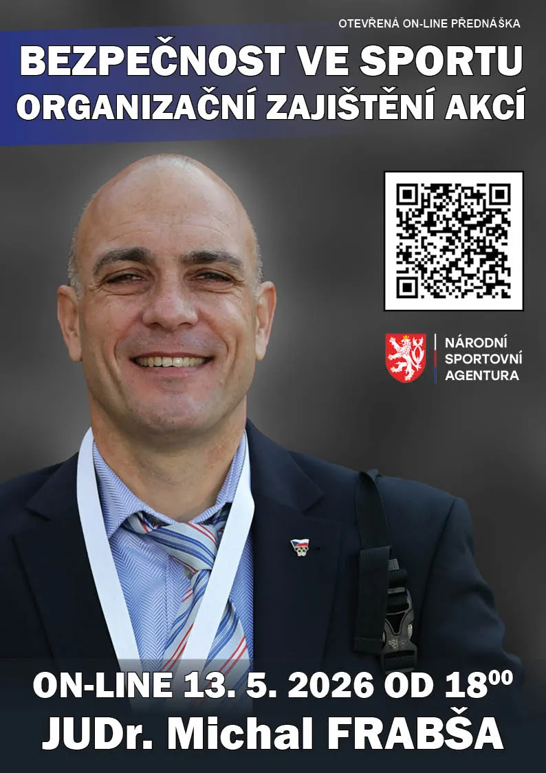 Bezpečnost ve sportu, organizační zajištění akcí – přednáška, JUDr. Michal Frabša