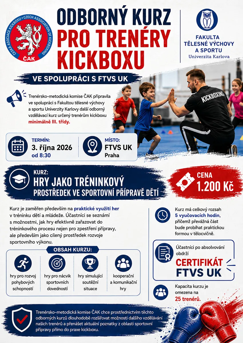 Odborný kurz pro trenéry kickboxu – FTVS