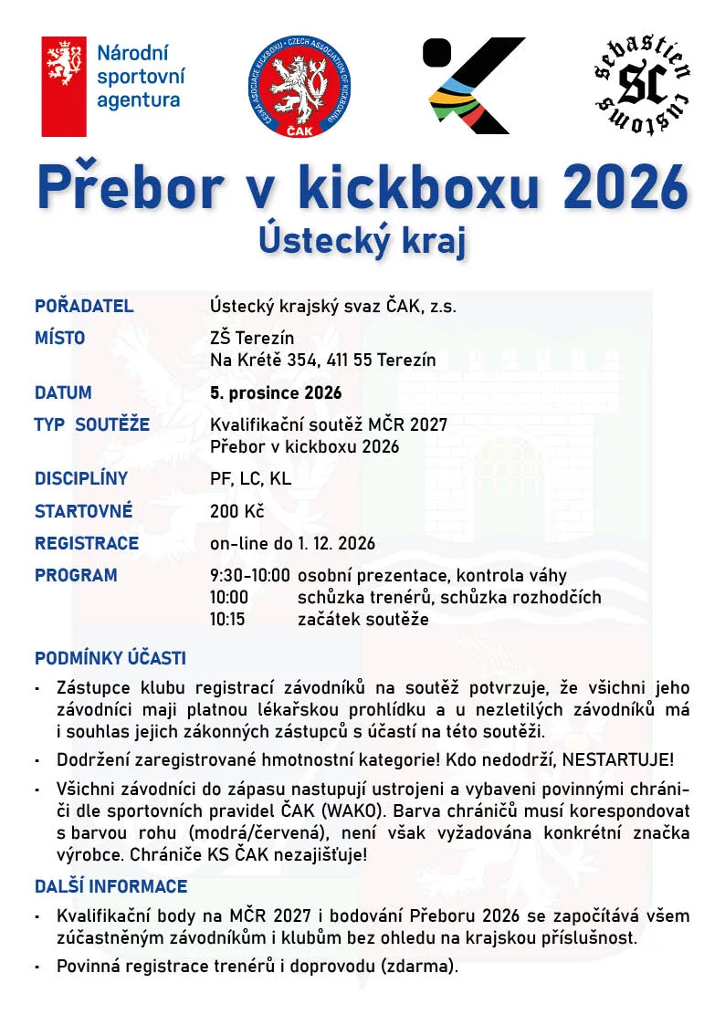 Přebor v kickboxu 2026 – 14. kolo (PF, LC, KL) – Ústecký KS